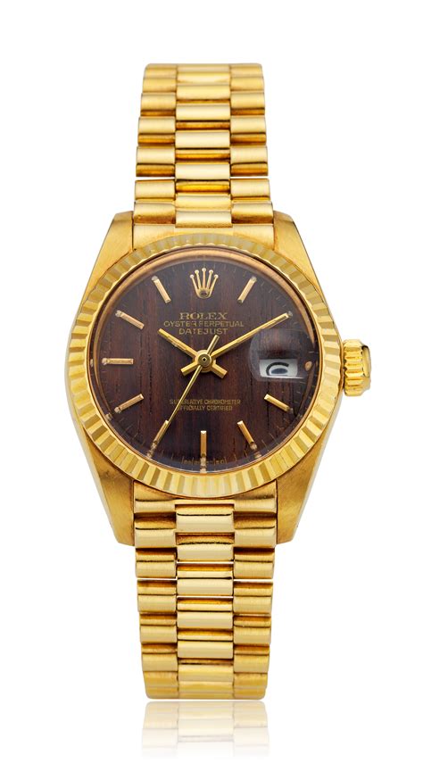 ladies 18kt rolex datejust 6917 rare burl wood dial|Rolex lady Datejust silver bracelet.